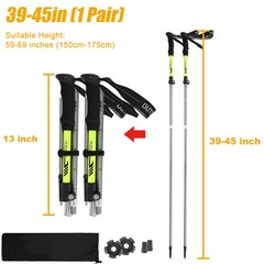 2PCS Trekking Hiking Poles Collapsible Walking Sticks fr Travel Camping Climbing