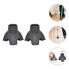 2Pcs Reusable Plastic Cane Tips Walking Pole Ends Non-Slip Crutch Pads Black