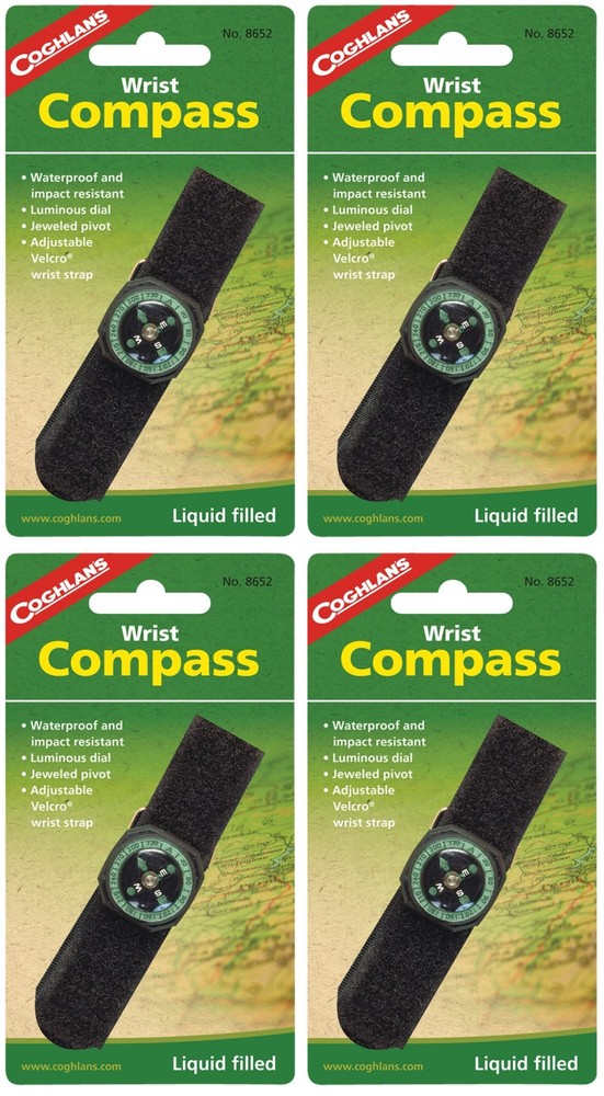 Coghlan’s Liquid Filled Wrist Compass (4-Pack)