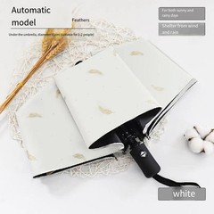 95cm Umbrella with Feather Pattern Windproof Design for Sun and Rain Use