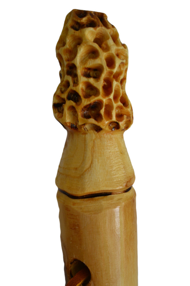 Walking Stick + Morel Mushroom + Carved + Morel Hiking Stick + Staff + USA Made