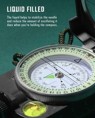 Waterproof Tactical Survival Compass with Lanyard – Impact Resistant & Accurate
