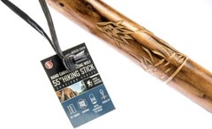 Wooden Walking Stick Hiking Trekking Wood Cane Poles Hand Staff Carved Wolf 55″