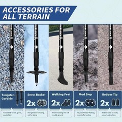 Adjustable Lightweight Aluminum Hiking Poles – 2-Piece Folding Trekking Sticks