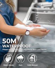 Nurse Watch Pulsometer Unisex, 50M Waterproof Watches for Swimming 12/24 Hour
