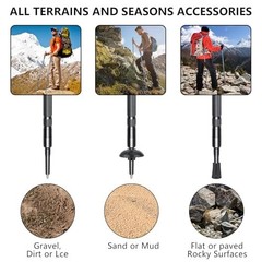 Hiking Pole Detachable Lightweight Aluminum Walking Stick with Compass Whistle
