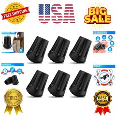6 Pcs Rubber Tips for Hiking Poles – Rubber Cane Tips Replacement, Durable Lo…