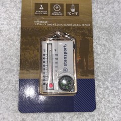 Stansport Zipper Pull Compass and Thermometer NEW