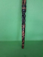 Hand Carved South African Heavy Natural Wood Hiking Stick 1b 3oz 37in