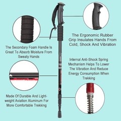 Bastones de trekking para senderismo paquete de 2 plegables, ligeros, antigolpes