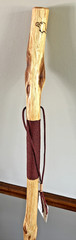 Diamond Willow Wood Hiking Stick – 52″ – Compass top, paracord grip/lanyard