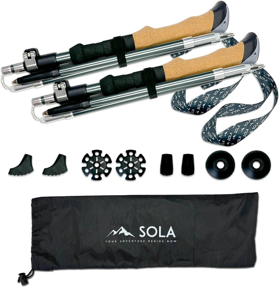 7075 Aluminum Lightweight Collapsible Hiking Poles – 2pcs Set