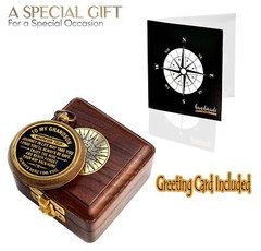 Gift for Grandson Brass Compass Engraved Quote | Memory Present to My Grandson