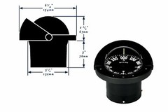 Ritchie Navigator Flush Mount Compass 4.5″Power Damp Flat Card Dial Black FN-201