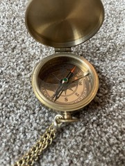 Brass Compass On Chain Trezztop Multi Purpose Compass
