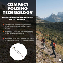BLACK DIAMOND Pursuit Trekking Poles (Pair) | Natural Cork Grips | Flicklock Adj