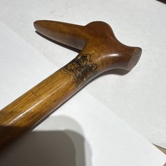 Hand-Carved Wooden folk art cane with bird Head Handle and Decorative Shaft