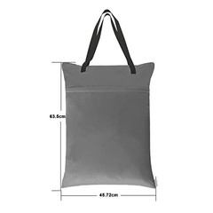 BABY 2 Pack Large Wet Dry Bag Waterproof Hanging Cloth Diaper Black and grey
