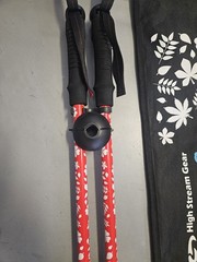 High Stream Gear Kids Trekking Poles Walking Sticks Telescopic Red Aluminum