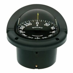 Ritchie Helmsman Flush Mount Compass 3.75 In PowerDamp Flat Dial Black HF742