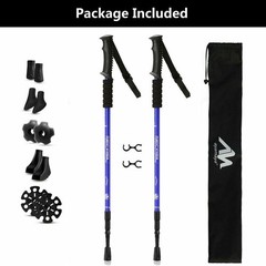 2PCS Trekking Hiking Poles Walking Sticks Adjustable Aluminum Alpenstock w/ Tips