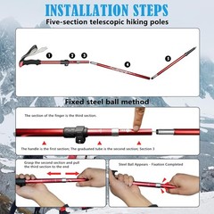Lightweight Aluminum Alloy Collapsible Trekking Poles 2 Pack