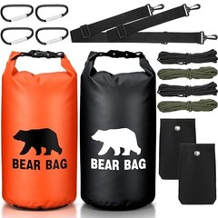 2 Sets Bear Food Bag for Camping Ultralight Food Bag Hanging 10l Black, Orange