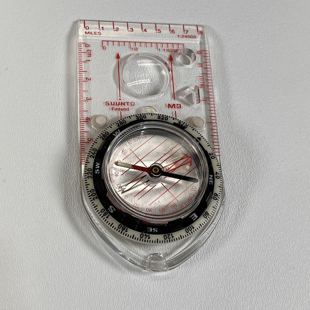Suunto Finland M-3 Field Compass Clear Plastic Baseplate Hiking Orienteering