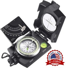 Brújula Militar, Avistamiento Lensático, Impermeable Y A Prueba De Sacud NEW US.