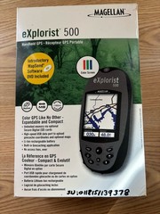 Magellan eXplorist 500 Handheld GPS plus Battery, Adapter & Case Geocache Hiking