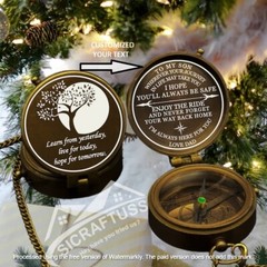 Personalized Engraved Hiking Brass Compass – To My Son Brass Compass.
