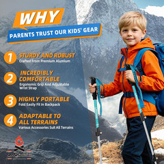 Lightweight Collapsible Kids Hiking Poles – Retractable Kids Hiking Stick, Teles
