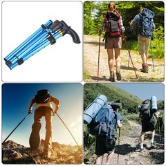 2Pcs Trekking Poles, Collapsible Hiking Pole 33-37 Inch Aluminum Alloy Blue