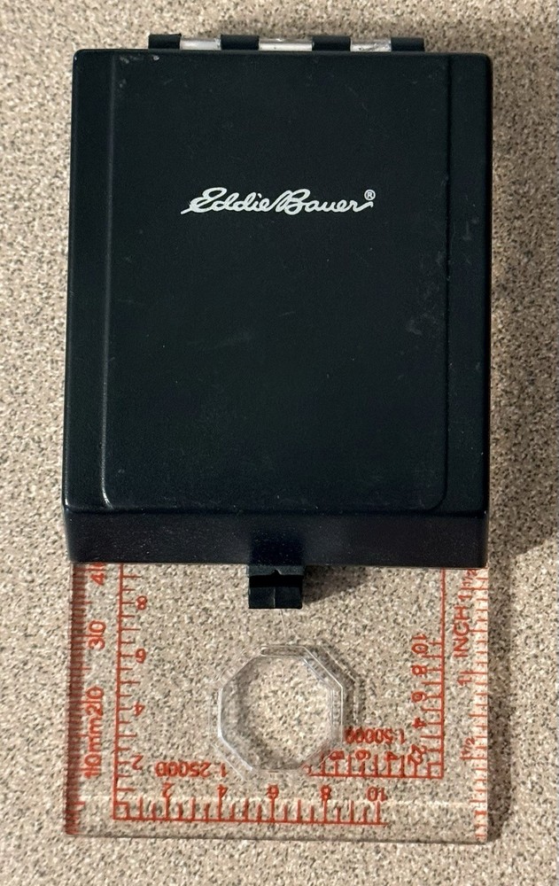 VTG Eddie Bauer Mirror Sighting Compass – Liquid Filled Orienteering Tool – VGUC
