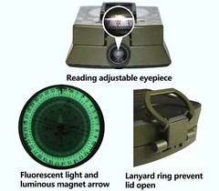 AOFAR Military Compass AF-4580 Lensatic Sighting for Camping Hiking Waterproof