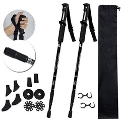 2X Hiking Trekking Poles Nordic Walking Sticks Adjustable Anti-shock Alpenstock