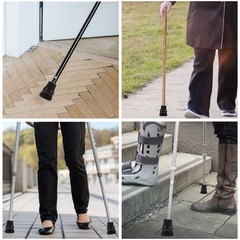 4Pcs Durable PVC Trekking Pole Tip Replacement for Elderly Anti Slip Foot Pads
