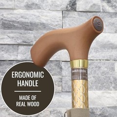 Switch Sticks Folding Walking Cane 32-37-In Aluminum Wood Handle 264LB Unisex