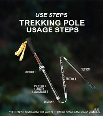 Ultralight Carbon Fiber Collapsible Hiking Poles – Quick Fold 32cm Compact Trekk