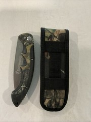 Browning Folding Camp Saw Camo Stainless High Carbon Knife w/ Sheath 924♨️A2