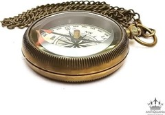 Compass with Authentic Leather Case Brass Compass Directional Compass