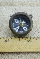 VTG Marbles Lapel Pin On Compass Gladstone Brass w/ Black Face Hiking Camping
