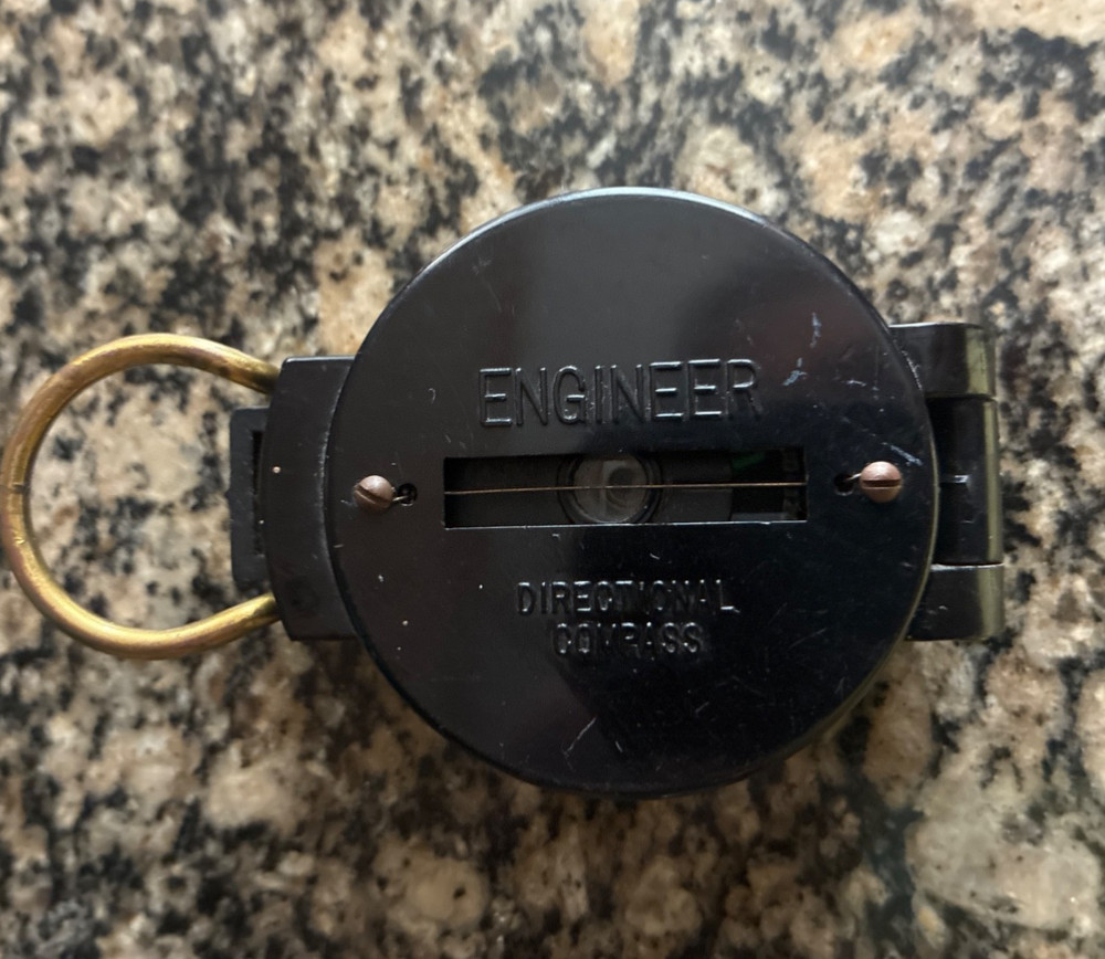 Vintage engineer directional compass, Brass color, Used