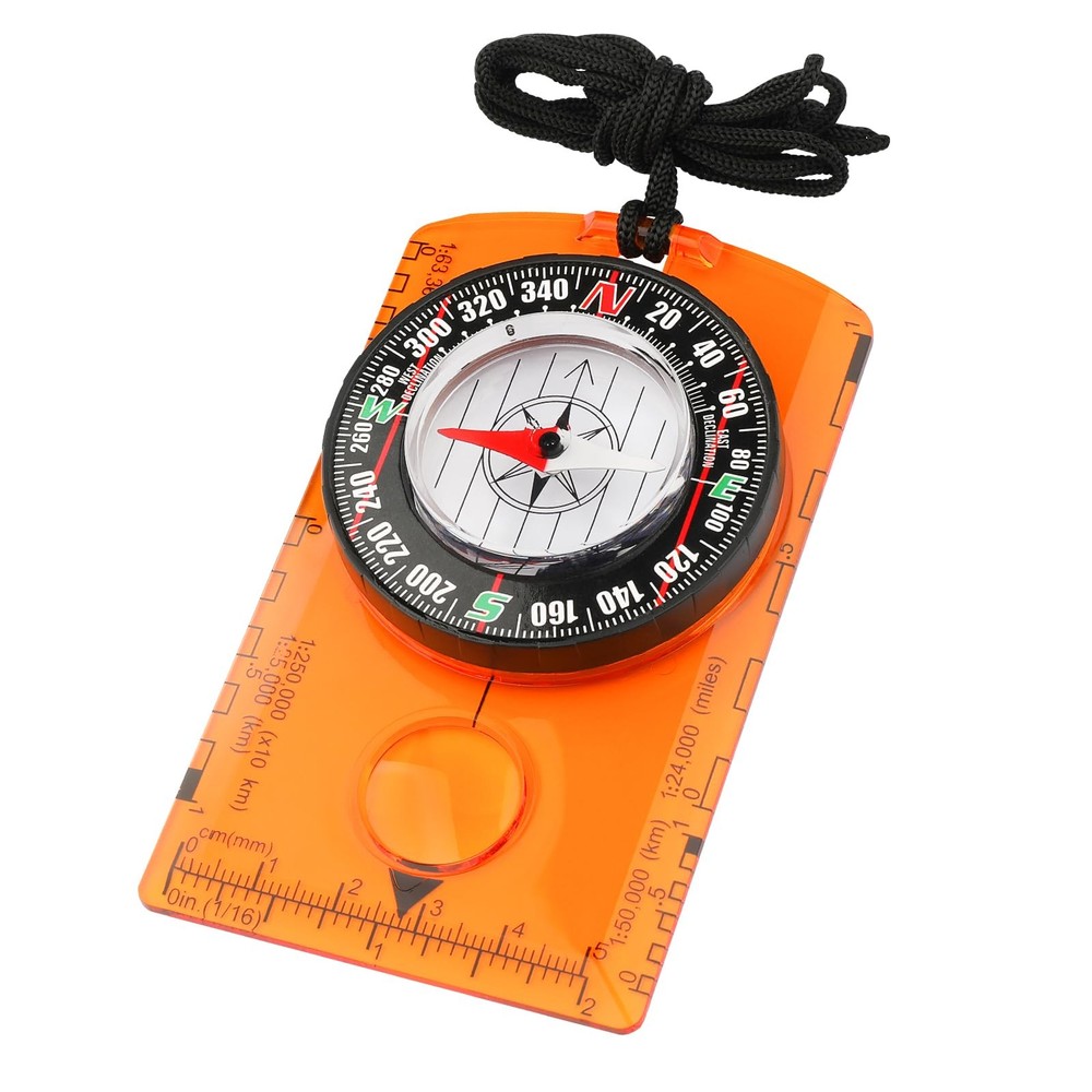 Hiking Compass for Kids – Orienteering & Wilderness Middle-sized, orange