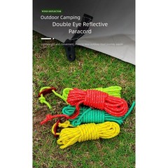 Adjustable Camping Rope 4mm by 4m with Reflective Coating for Night Safety