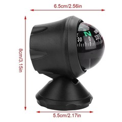 360 Degree Rotating Car Compass Waterproof Ball Suction Cup Vehicle Navigation