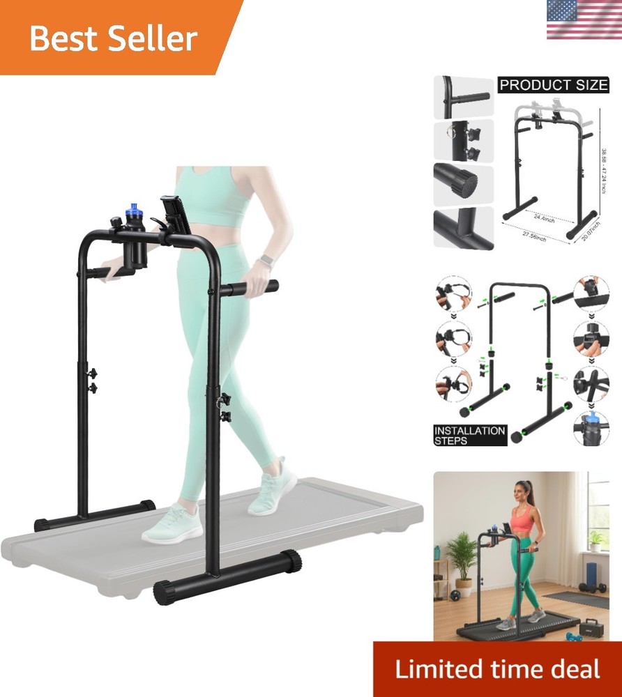 24.4 Inch Walking Pad Handle Bar Only with Cup and Phone Holder Adjustable Tr…