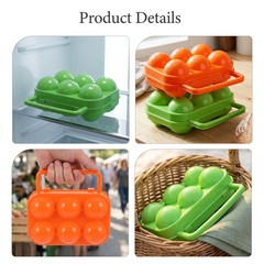 2 Pcs Portable Egg Container Plastic Carrier for Travel Camping Storage