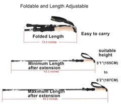 Lightweight Collapsible Adjustable Trekking Pole 7075 Aluminum Hiking Stick