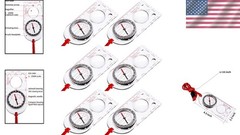 Portable Orienteering Compass Set x6 with Magnifier